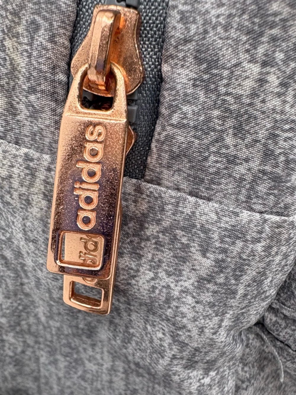 adidas Heather Gray Mini Backpack with Rose Gold Accents - Picture 3 of 7